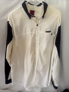 Men’s Two-Tone Black and Cream Lightweight Shirt Jacket by Mo Betta